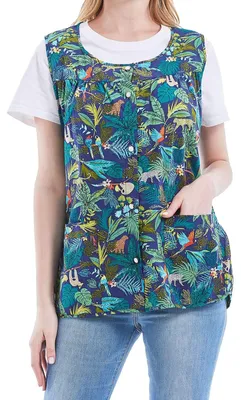 Produktbild von Küchenschürze mit Taschen und Blumenmuster