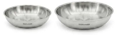 Image de Lot de 2 poêles de cuisson inox en 20 cm et 28 cm Fackelmann InoGrip
