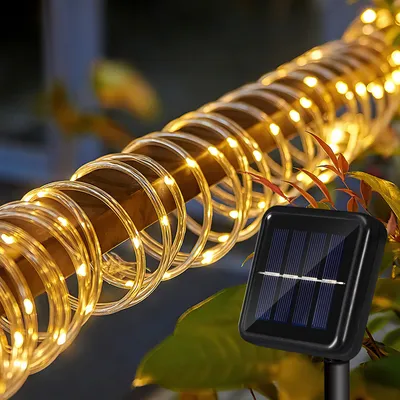 Produktbild von Jopassy 32 M Solar Lichterkette Lichtschlauch LED Lichterkette 8 Lichtmodi Party Garten Innen Außen Deko Weihnachtsbeleuchtung