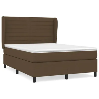 Produktbild von Boxspringbett mit Matratze Dunkelbraun 140x200 cm Stoff