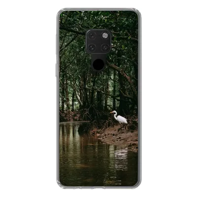 Produktbild von MuchoWow® Handyhülle Schutzhülle Hülle für Huawei P40 Lite Reiher - Wald - See Silikon Softcase Handy Hülle - Handy