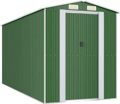 Immagine prodotto di vidaXL Casetta da giardino verde 192x440x223 cm Acciaio zincato