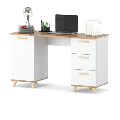 Obrázok produktu pre Písací stôl Počítačový stôl Detský písací stôl s 3 zásuvkami 138 cm Moderný