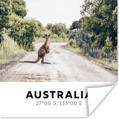Produktbild von MuchoWow® Poster Australien - Känguru - Straßen 75x75 cm - Wand Dekoration