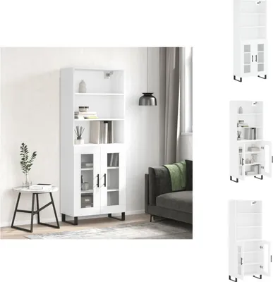 Immagine prodotto di vidaXL Credenza bianca 69,5x34x180 cm Materiale a base di legno - Credenze