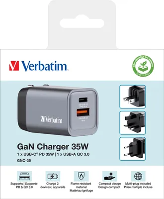 Produktbild von Verbatim GNC-35, Drinnen, AC, 20 V, Schwarz, Grau