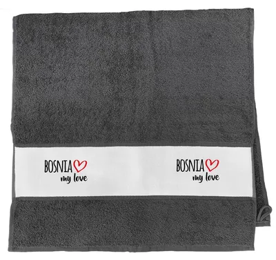 Produktbild von Huuraa Handtuch Bosnia my love 50x100cm Graphite Baumwolle Handtuch Geschenkidee