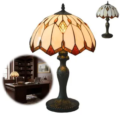 Obrázok produktu pre Stolová lampa TIFFANY 1xE27/40W antická hnedá s vypínačom