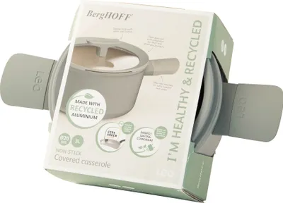 Zdjęcie produktu dla BergHOFF 3950428, 3,1 l, Szary, Aluminium, CeraGreen, Ceramika, Prąd elektryczny, Gaz, Halogen, Indukcja, Szary