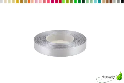 Produktbild von Satinband 12mm x 32m Rolle, Farbe:137 silber