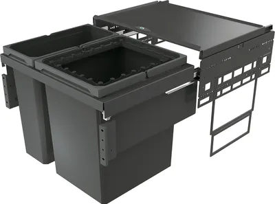 Produktbild von Naber Cox® Base 460 R/600-2, Abfallsammler für Frontauszüge, anthrazit, H 460 mm
