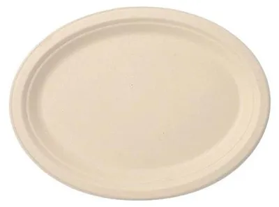 Produktbild von Teller, Zuckerrohr "pure" oval 26 cm x 20 cm x 2 cm natur
