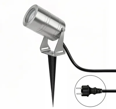 Immagine prodotto di Illuminazione da giardino a LED in acciaio inossidabile, con picchetto da terra, grado di protezione IP65 (resistente all'acqua)
