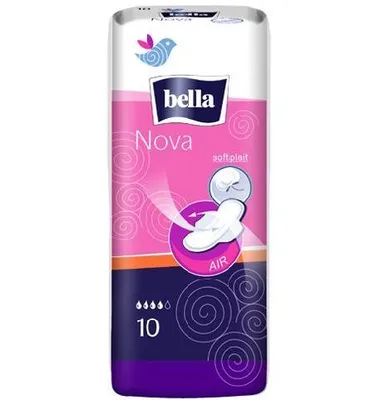 Image de Bella Nova Air, Serviettes hygiéniques avec ailettes, 10 pièces