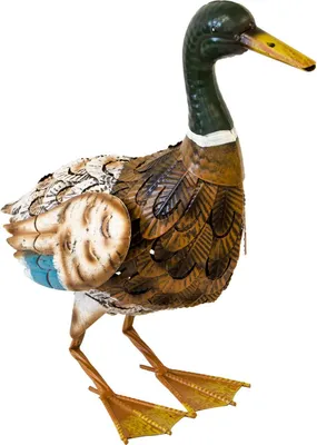 Produktbild von Dekofigur Ente, 45 cm hoch, Metallfigur, Gartenvogel, Gartendeko