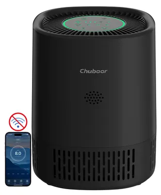 Produktbild von Luftreiniger für Zuhause und Schlafzimmer - H13 HEPA-Filter - Leise 23 dB - Für Räume bis 20 m² - Entfernt Staub Rauch Pollen Gerüche - Tragbar - Schwarz ohne WLAN