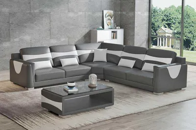 Produktbild von Orange Design Eckgarnitur Ledersofa Ecksofa L Form Couch Sofa Leder