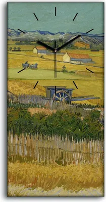 Produktbild von Leinwand Wanduhr Wandkunst Uhr Geräuschlos Kunstdruck 30x60 Die Ernte - schwarze Hände
