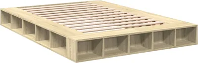 Zdjęcie produktu dla Rama łóżka, dąb sonoma, 140x200 cm, materiał drewnopochodny