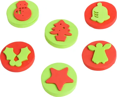 Produktbild von EDUPLAY 370020 Handflächenstempel Weihnachten 6er Set, mehrfarbig
