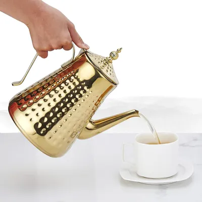 Produktbild von Edelstahl 1,8L Teekanne mit abnehmbarem Teesieb - Ideal für losen Tee und Kaffee