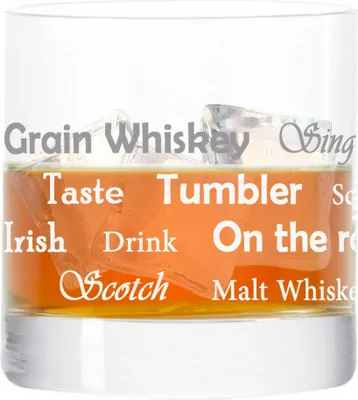 Obrázek produktu pro Leonardo Whisky Tumbler, sklenice s motivem whisky s fonty Style 03, Tumbler, dárková sklenice s vtipným gravírováním, sklo, 190 ml