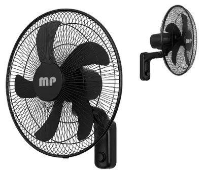 Image de Ventilateur mural, fonction oscillante, 3 vitesses, 50 W, édition noire