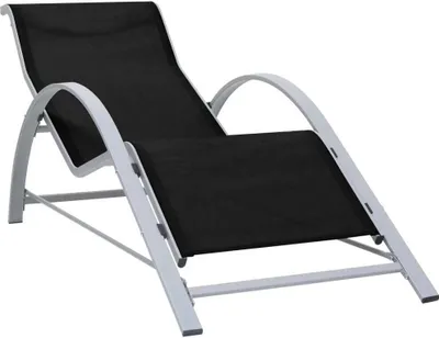 Image de Chaise longue textilène et aluminium noir
