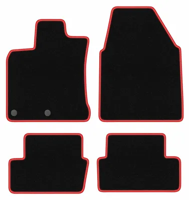 Immagine prodotto di Tappetini in velluto Nero/Rosso per Nissan Qashqai I J10 2006-2013 Set 4 pezzi