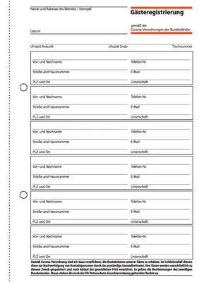 Produktbild von sigel Formularbuch für Gastdaten weiß DIN A5 100 Blatt