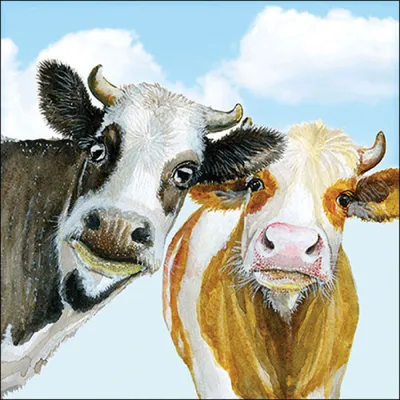 Produktbild von 20 Servietten Alma and Bella - Neugierige Kühe 33x33cm