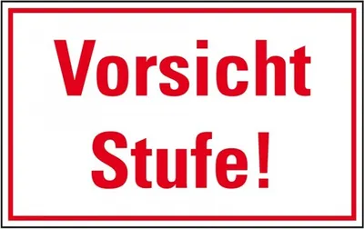 Produktbild von Dreifke® Aufkleber I Türhinweisschild Vorsicht Stufe!, Folie, selbstklebend, ...
