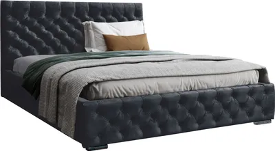 Obrázek produktu pro Sametová Čalouněná Postel Manželská Postel Komplet 140x200 160x200 180x200 cm Rám Postele s Lamelovým Roštem a Čelem - Hydrofobní Látka – Černá - 120 x 200 cm