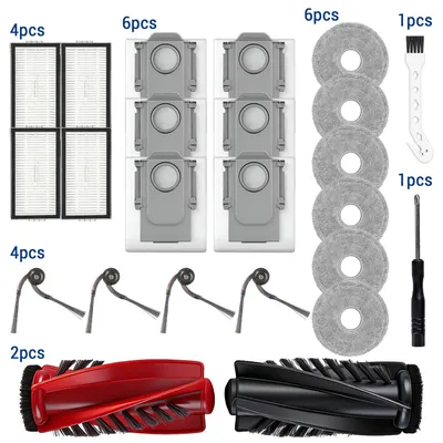 Produktbild von Bürsten für Roborock Saros 10R / Saros 20 / Qrevo CurvX / Qrevo Curv 2 Pro / 2 ProX Saugroboter