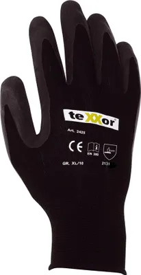 Produktbild von teXXor® Polyester-Strickhandschuh Latex beschichtet, Montage- u. Arbeitshandschuh , Größe