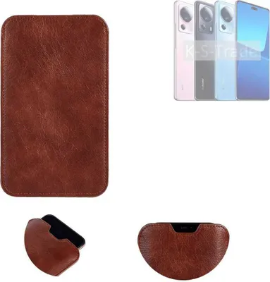 Produktbild von K-S-Trade Schutzhülle Handyhülle kompatibel mit Xiaomi 13 Lite Handytasche Kunstleder Sleeve in braun