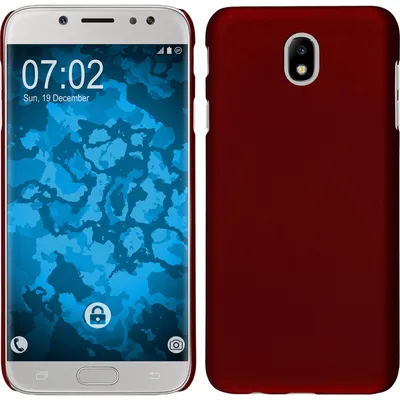 Produktbild von PhoneNatic Case kompatibel mit Samsung Galaxy J5 2017 - Hülle rot gummiert Hard-case + 2 Schutzfolien