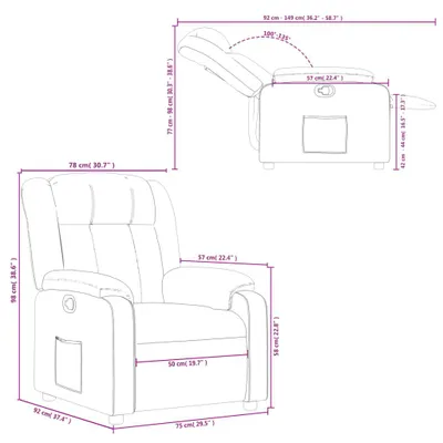 Image de Fauteuil relax - Fauteuil réglable - Chaise - Fauteuil en similicuir noir - Réglable manuellement