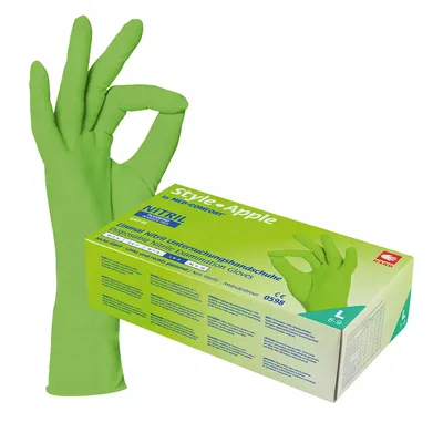 Produktbild von Nitrilhandschuhe, apfelgrün, grün, Größe S, puderfrei, Style Apple by Med-Comfort