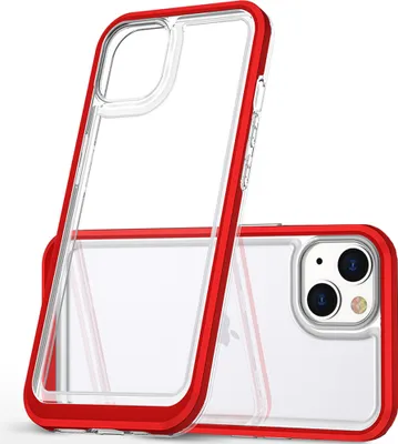 Produktbild von Klare 3In1 Hülle Für Iphone 13 Mini Gel Hülle Mit Rahmen Rot