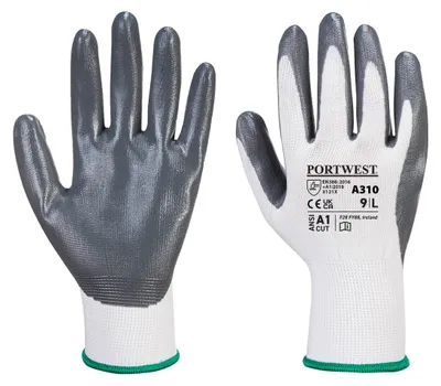 Produktbild von Portwest A310 Flexo Grip Nitril Handschuh Grey/White Gr. XXL