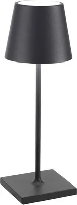 Produktbild von Zafferano Poldina Pro Mini Dark Grey wiederaufladbare und dimmbare LED-Tischleuchte mit einer Akkulaufzeit von bis zu 12 Stunden