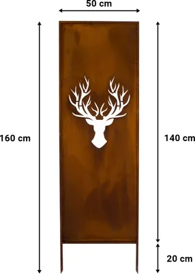 Zdjęcie produktu dla PANEL OGRODOWY DEKORACYJNY METALOWY 50 x 160 cm PŁOT KRZEWY OSŁONA TARASU ALTANY CORTEN