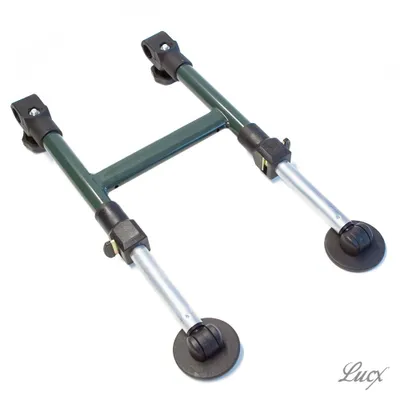 Produktbild von Teleskop-Zweibein robust stufenlos verstellbar mit Tellerfuß 23-34 cm für Angelliegen