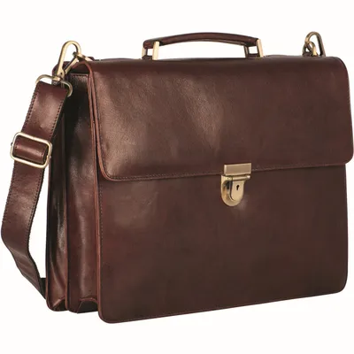 Produktbild von LEONHARD HEYDEN Leder Aktentasche Umhängetasche mit Laptopfach Cambridge Briefcase 2 Compartments Redbrown braun