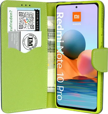 Image de cofi1453® Housse livre "Fancy" compatible avec XIAOMI REDMI NOTE 10 PRO Housse téléphone portable Etui portefeuille Housse de protection avec fonction support, porte carte Bleu-Vert