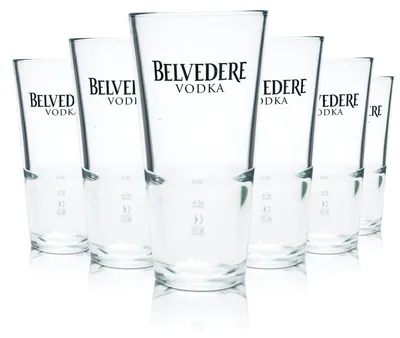 Produktbild von 6x Belvedere Vodka Glas 0,376l Longdrinkglas Cocktailglas Highball Gläser Eiche