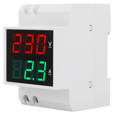 DIN-Schienen AC Doppel-LED Voltmeter Amperemeter 300V 99,9A