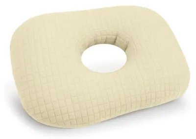 Imagen del producto de Almohadillas para piercings - Beige - Almohadillas con agujero - Almohadillas tipo "donut" para dormir de lado - Almohadillas en forma de aro para piercings en la oreja - Almohadillas con hueco