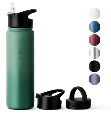 Trinkflasche Edelstahl 750ml Thermo Flasche Sport Isolierflasche Grün Vinsun